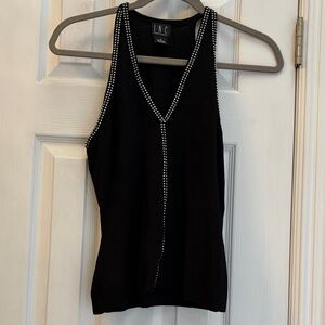 INC International Concepts Black Tank Top with Silver Accents